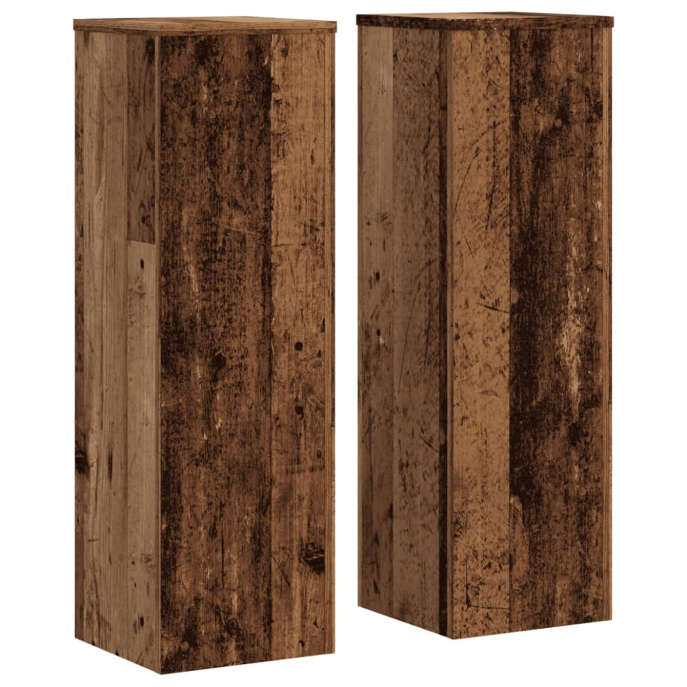(old wood, 25 x 25 x 80 cm) vidaXL Plant Stands Garden Plant Pot Holder Flower Stand 2 pcs Engineered wood