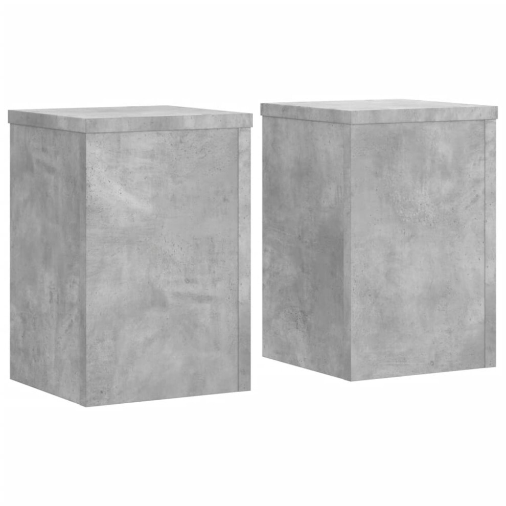 Vidaxl (Concrete Grey, 25 X 25 X 35 Cm) Plant Stands Garden Plant Pot Holder Flower Stand 2 Pcs Engineered Wood