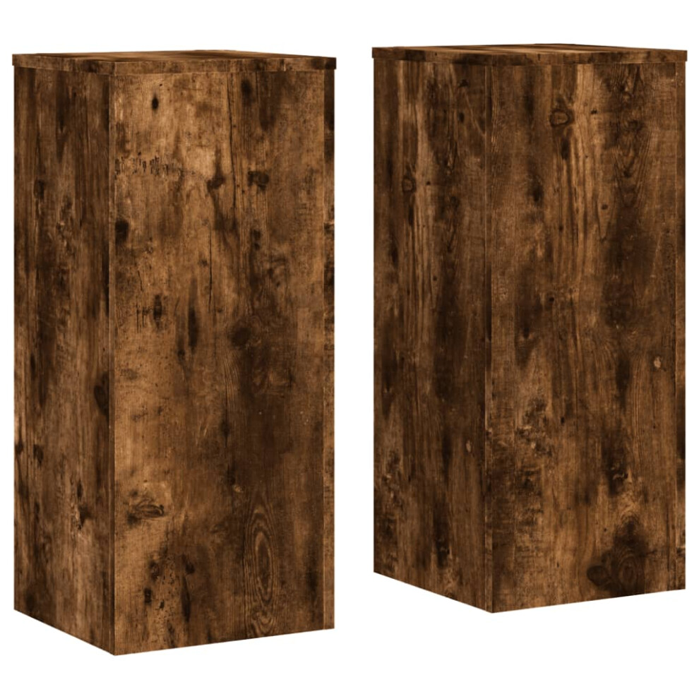 Vidaxl (Smoked Oak, 30 X 30 X 70 Cm) Plant Stands Garden Plant Pot Holder Flower Stand 2 Pcs Engineered Wood