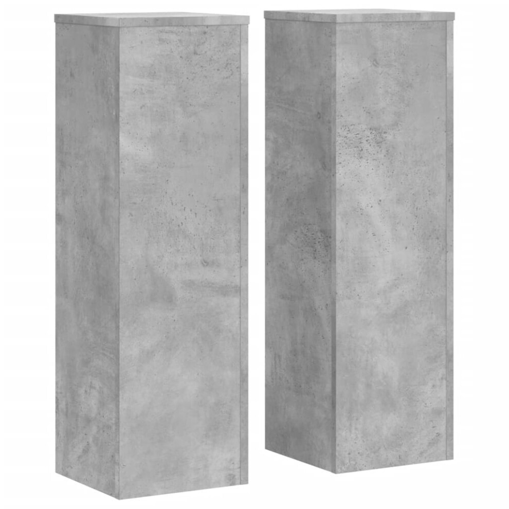 Vidaxl (Concrete 25 X 25 X 80 Cm) Plant Stands Garden Plant Pot Holder Flower Stand 2 Pcs Engineered Wood Grey
