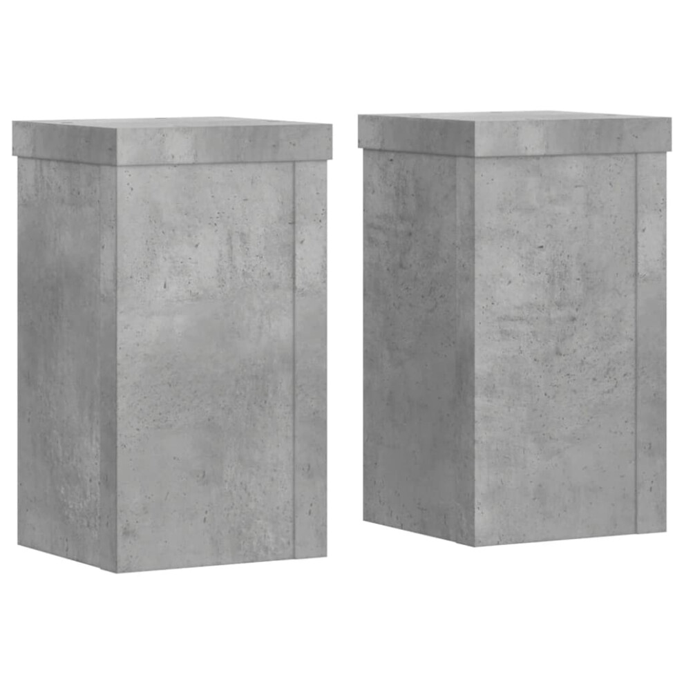 (concrete grey, 10 x 10 x 18 cm) vidaXL Plant Stands Garden Plant Pot Holder Flower Stand 2 pcs Engineered wood