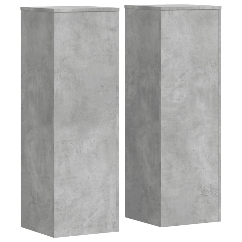 Vidaxl (Concrete Grey, 33 X 33 X 100 Cm) Plant Stands Garden Plant Pot Holder Flower Stand 2 Pcs Engineered Wood