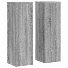 (grey sonoma, 25 x 25 x 80 cm) vidaXL Plant Stands Garden Plant Pot Holder Flower Stand 2 pcs Engineered wood