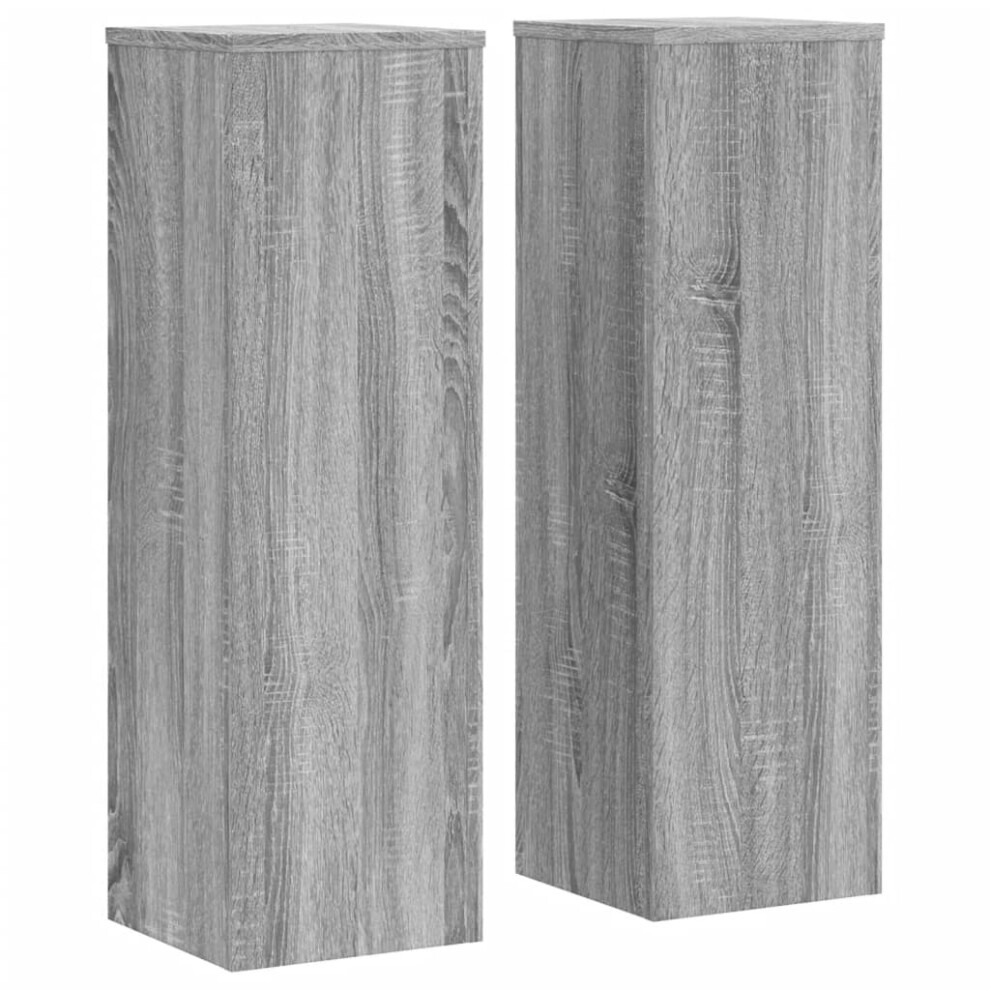 (grey sonoma, 25 x 25 x 80 cm) vidaXL Plant Stands Garden Plant Pot Holder Flower Stand 2 pcs Engineered wood