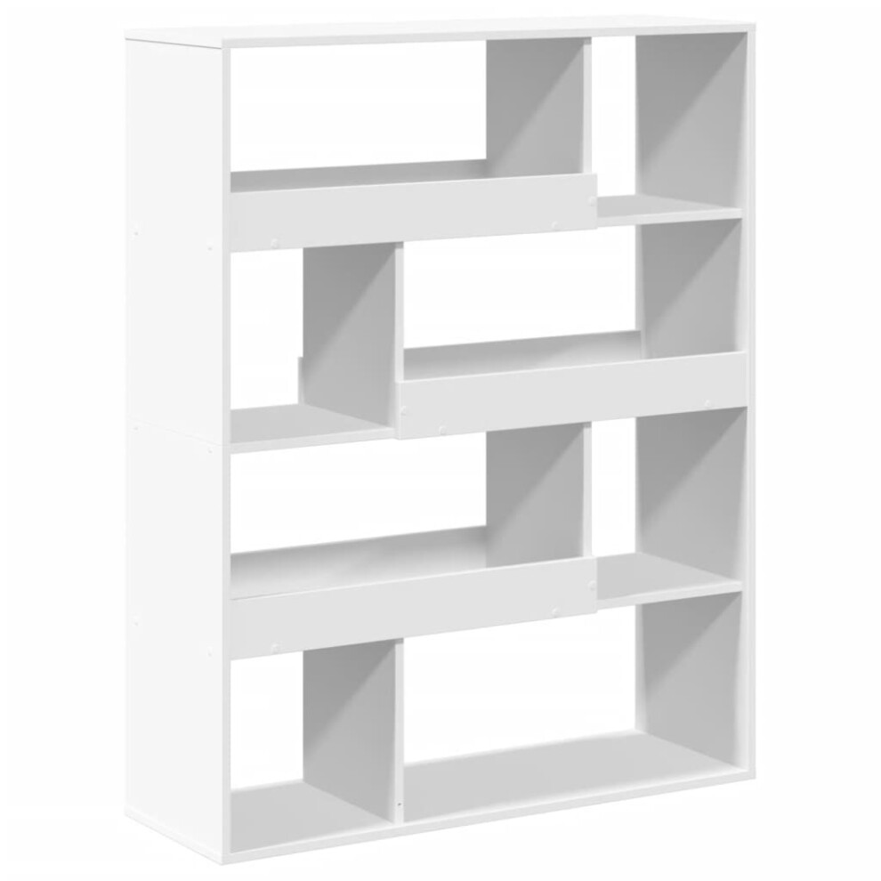 Vidaxl (, 100 X 33 X 125.5 Cm) Book Cabinet/Room Divider Bookcase Storage Rack Bookshelf White