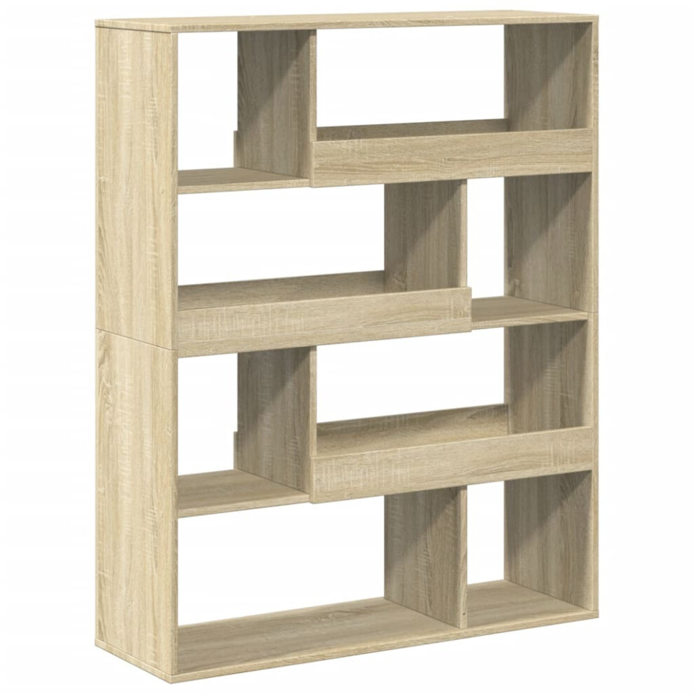 (sonoma oak, 100 X 33 X 125.5 cm) vidaXL Book Cabinet/Room Divider Bookcase Storage Rack Bookshelf