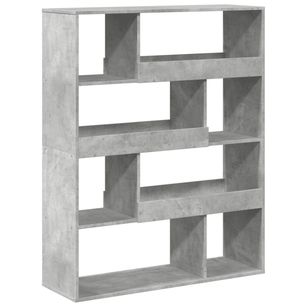 (concrete grey, 100 x 33 x 125.5 cm) vidaXL Book Cabinet/Room Divider Bookcase Storage Rack Bookshelf