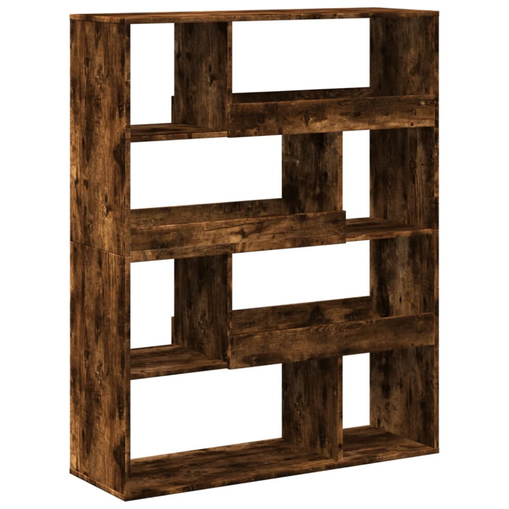 (smoked oak, 100 x 33 x 125.5 cm) vidaXL Book Cabinet/Room Divider Bookcase Storage Rack Bookshelf