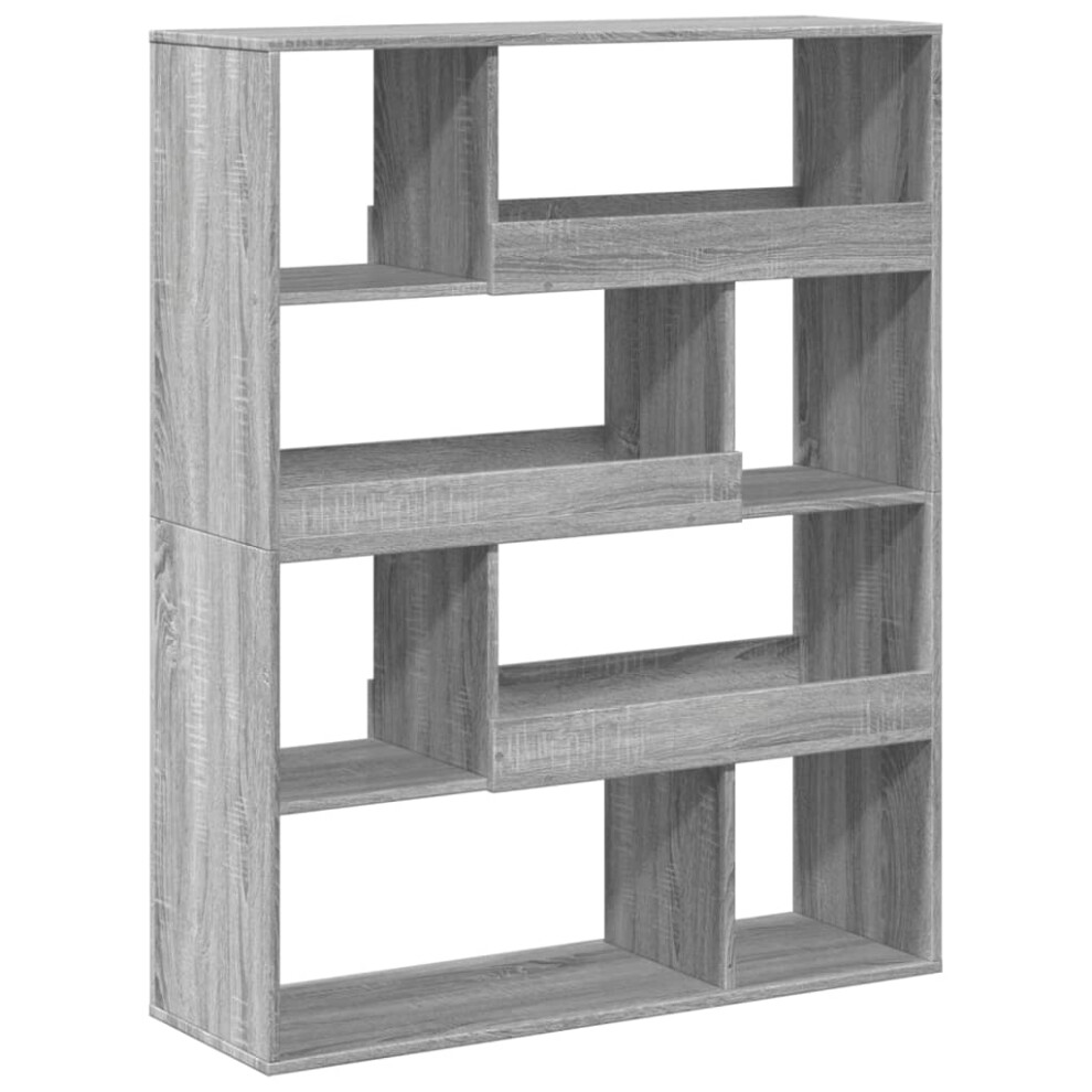 (grey sonoma, 100 x 33 x 125.5 cm) vidaXL Book Cabinet/Room Divider Bookcase Storage Rack Bookshelf