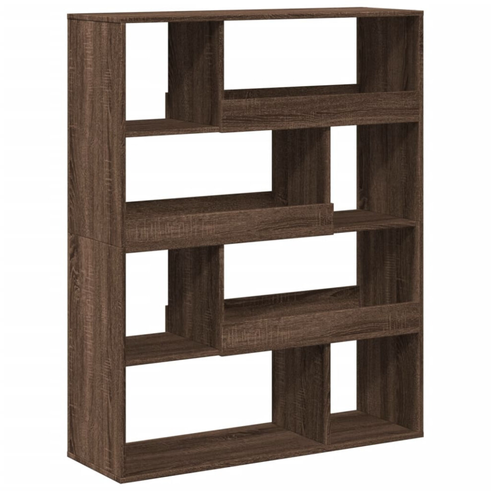 (brown oak, 100 x 33 x 125.5 cm) vidaXL Book Cabinet/Room Divider Bookcase Storage Rack Bookshelf