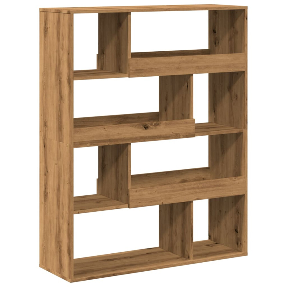 Vidaxl (Artisian Oak, 100 X 33 X 125.5 Cm) Book Cabinet/Room Divider Bookcase Storage Rack Bookshelf Brown