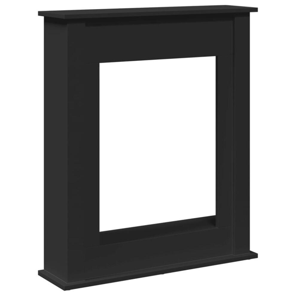 (black) vidaXL Fireplace Surround Fire Surround Frame Engineered Wood