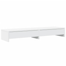 (white) vidaXL Monitor Stand with Drawers Monitor Riser Display Stand Engineered Wood