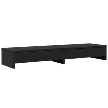 (black) vidaXL Monitor Stand with Drawers Monitor Riser Display Stand Engineered Wood