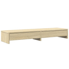 (sonoma oak) vidaXL Monitor Stand with Drawers Monitor Riser Display Stand Engineered Wood
