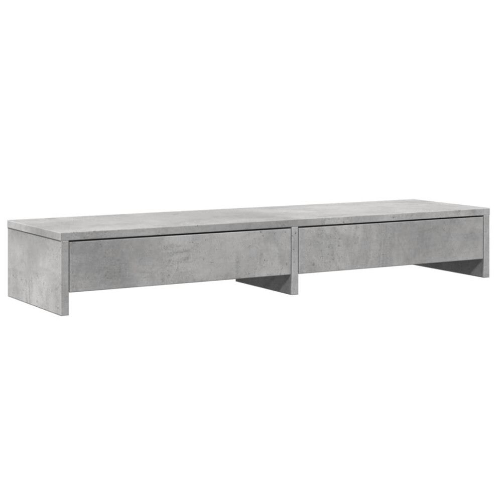 (concrete grey) vidaXL Monitor Stand with Drawers Monitor Riser Display Stand Engineered Wood