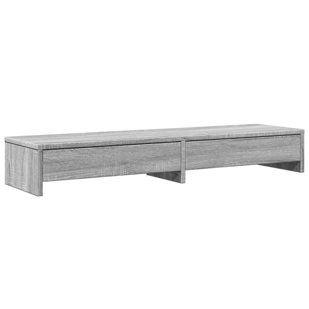 (grey sonoma) vidaXL Monitor Stand with Drawers Monitor Riser Display Stand Engineered Wood