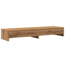 (oak) vidaXL Monitor Stand with Drawers Monitor Riser Display Stand Engineered Wood