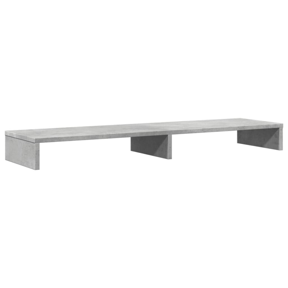 (concrete grey, 100 x 27 x 10 cm) vidaXL Monitor Stand Riser Computer Stand Office Display Stand Engineered Wood