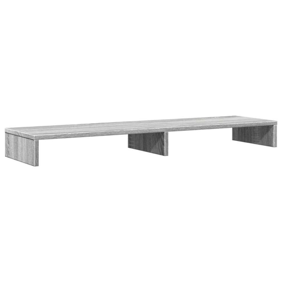 (grey sonoma, 100 x 27 x 10 cm) vidaXL Monitor Stand Riser Computer Stand Office Display Stand Engineered Wood