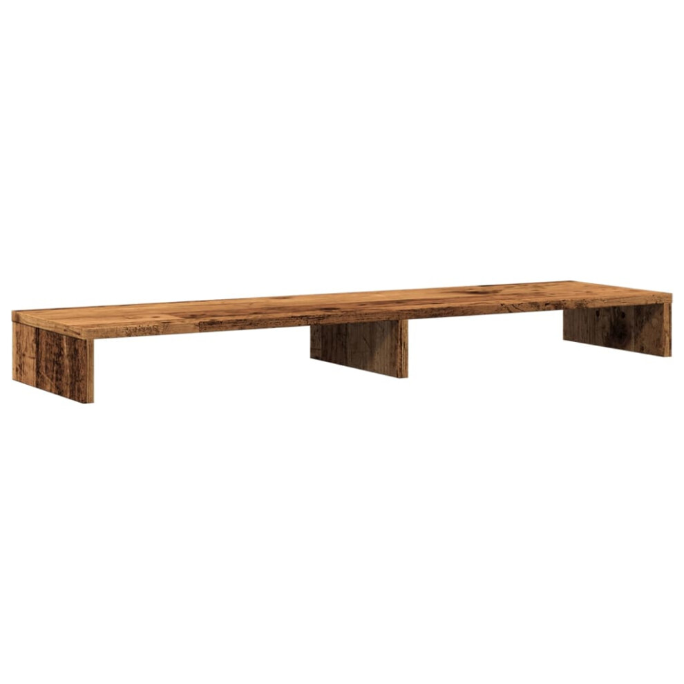 Vidaxl (Old Wood, 100 X 27 X 10 Cm) Monitor Stand Riser Computer Stand Office Display Stand Engineered Wood