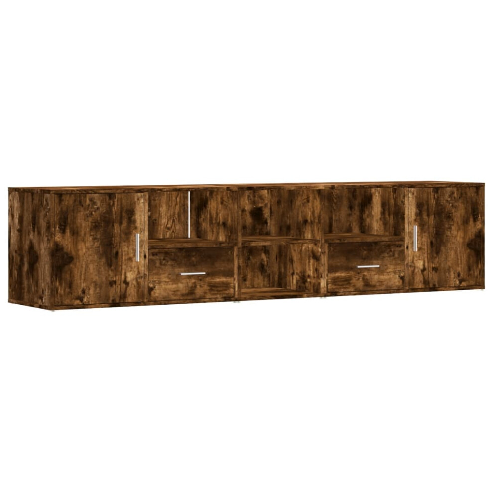 Vidaxl (Smoked Oak) Corner Cabinet Corner Shelf Unit Bookcase Book Shelf Engineered Wood