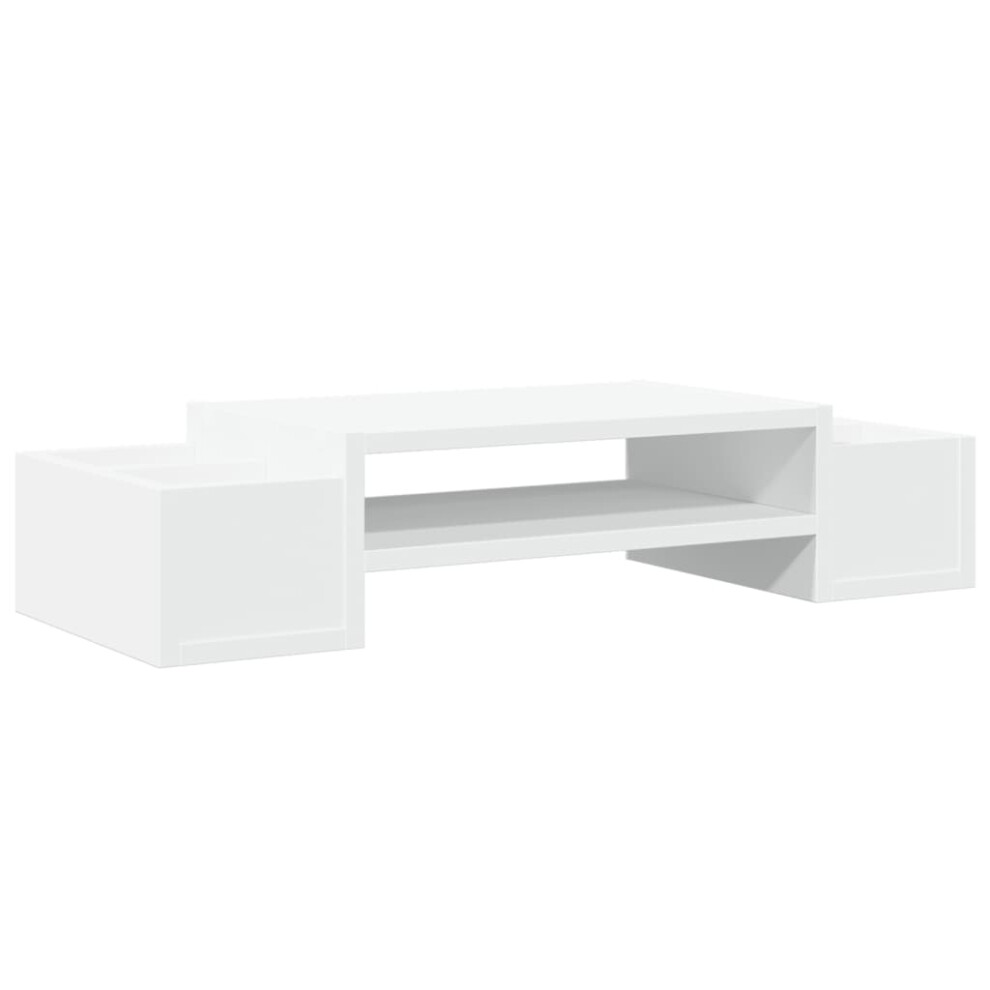 Vidaxl (, 70 X 27 X 15 Cm) Monitor Stand With Storage Monitor Stand Display Stand Engineered Wood White