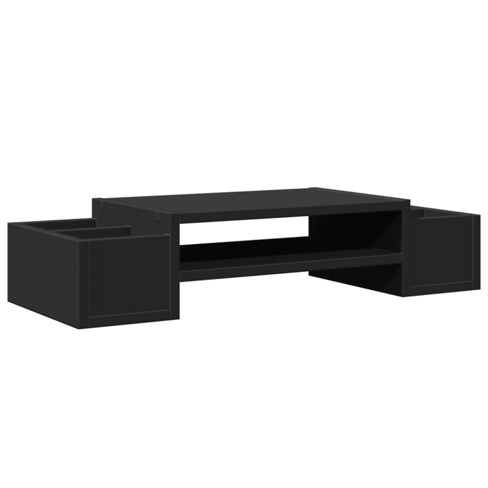 Vidaxl (, 70 X 27 X 15 Cm) Monitor Stand With Storage Monitor Stand Display Stand Engineered Wood Black