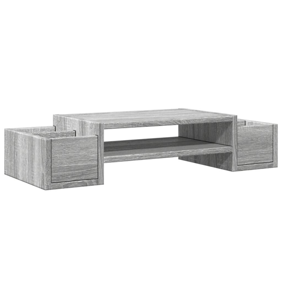 Vidaxl ( Sonoma, 70 X 27 X 15 Cm) Monitor Stand With Storage Monitor Stand Display Stand Engineered Wood Grey