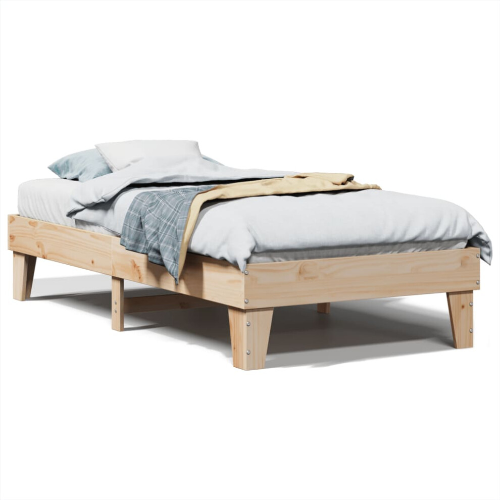 (natural) vidaXL Bed Frame without Mattress Bed Base Solid Wood Pine