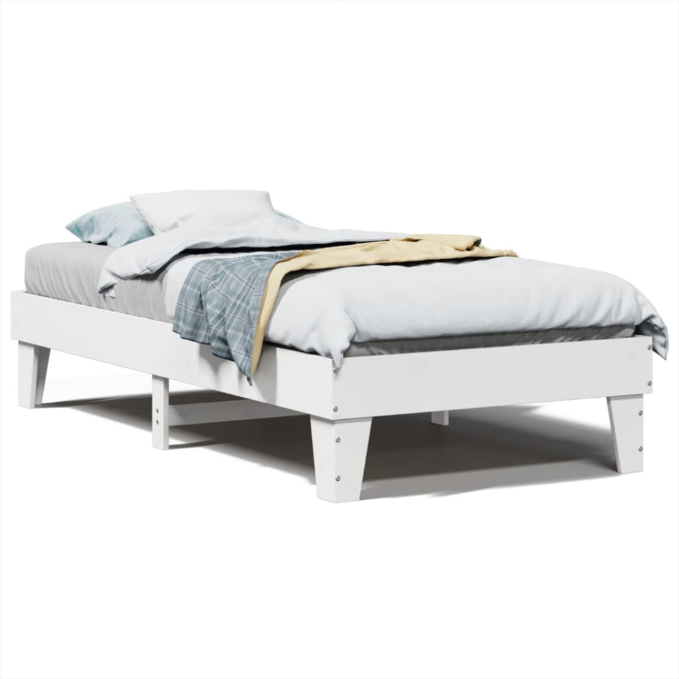 (white) vidaXL Bed Frame without Mattress Bed Base Solid Wood Pine