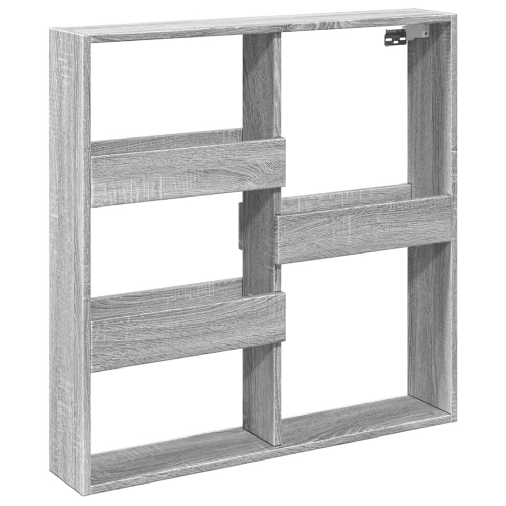 Vidaxl ( Sonoma, 80 X 15 X 80 Cm) Wall Cabinet Wall Cupboard Storage Hanging Cabinet Engineered Wood Grey