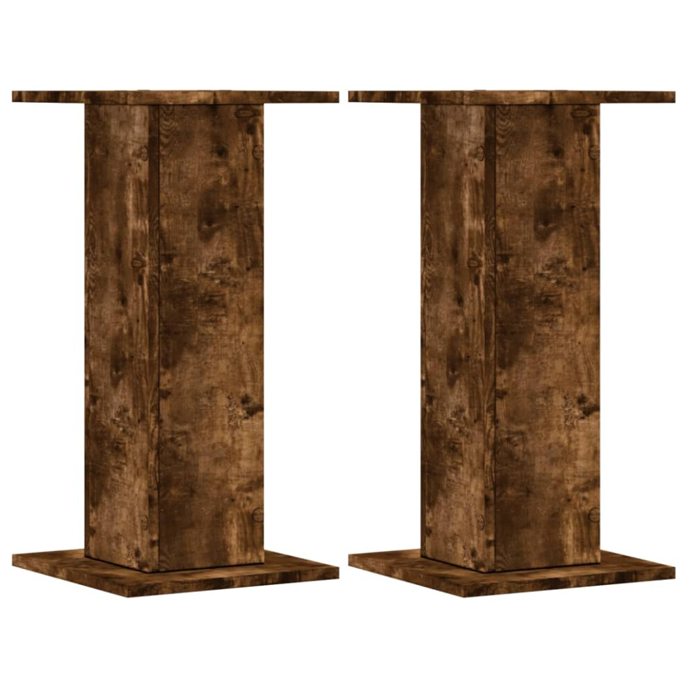 Vidaxl (Smoked Oak, 30 X 30 X 60 Cm) Plant Stands Garden Plant Pot Holder Flower Stand 2 Pcs Engineered Wood
