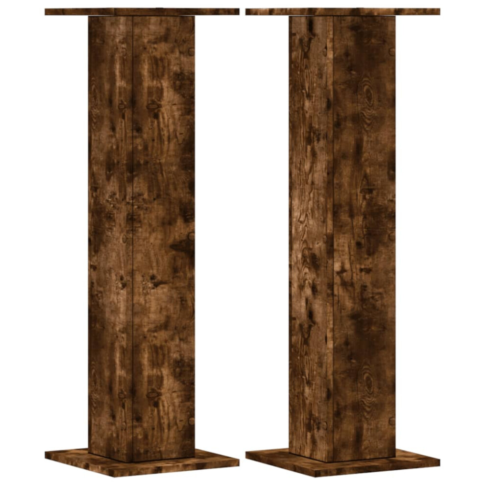 Vidaxl (Smoked Oak, 30 X 30 X 95 Cm) Plant Stands Garden Plant Pot Holder Flower Stand 2 Pcs Engineered Wood