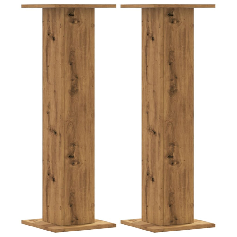 Vidaxl (Oak, 30 X 30 X 95 Cm) Plant Stands Garden Plant Pot Holder Flower Stand 2 Pcs Engineered Wood
