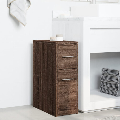 VidaXL vidaXL Badschrank Schmal mit Rollen Eichen-Optik Holzwerkstoff 2