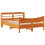 VidaXL (wax brown, 150 x 200 cm) vidaXL Bed Frame with Headboard Bed Base Solid Wood Pine 1