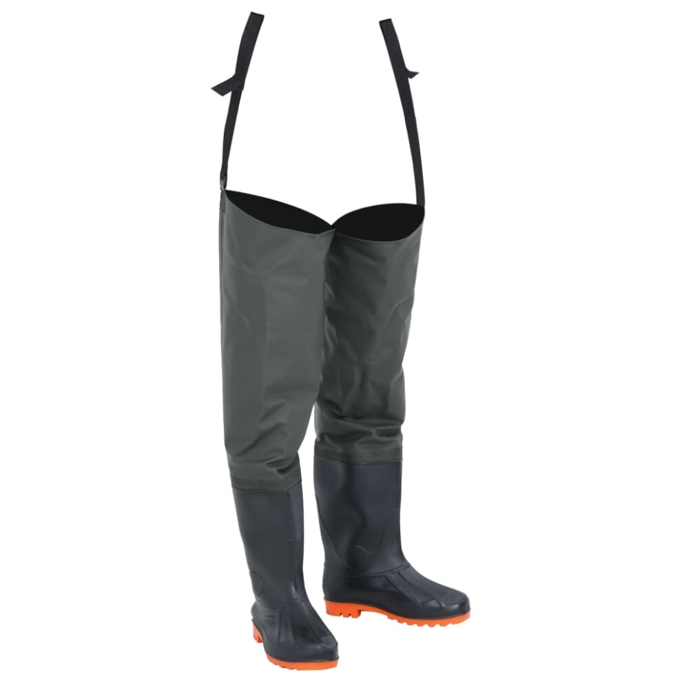 Vidaxl (45) Hip Waders Adjustable Waterproof Knees Thigh Wader Dark Green Size 46
