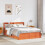 VidaXL (wax brown, 150 x 200 cm) vidaXL Bed Frame with Headboard Bed Base Solid Wood Pine 3