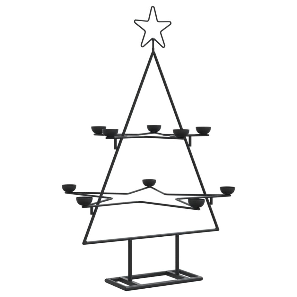 Vidaxl (75 Cm) Metal Christmas Tree For Decoration Outdoor Artificial Xmas Tree Black