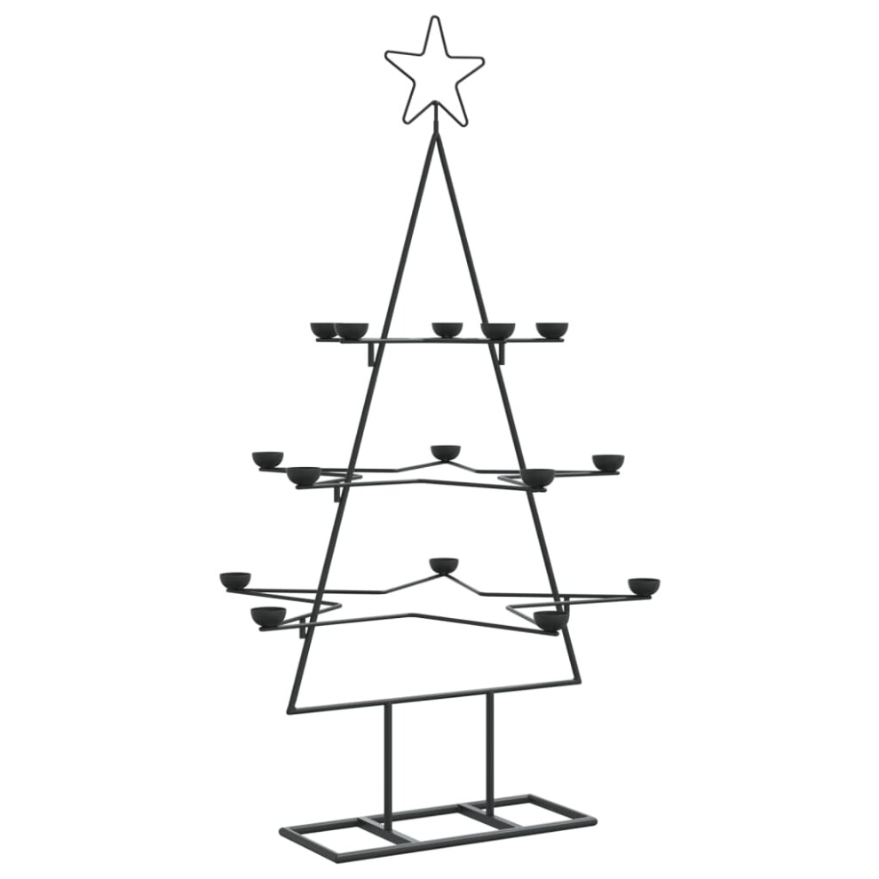 (105 cm) vidaXL Metal Christmas Tree For Decoration Outdoor Artificial Xmas Tree Black