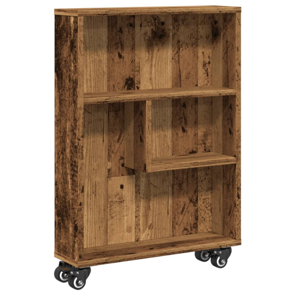 Vidaxl (Old Wood) Narrow Storage Trolley Bookcases Display Standing Shelf Engineered Wood