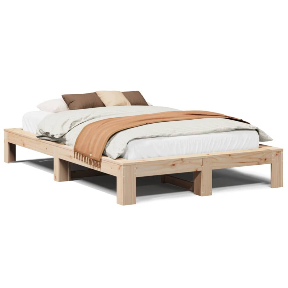 (natural, 120 x 190 cm) vidaXL Bed Frame without Mattress Bed Base Solid Wood Pine