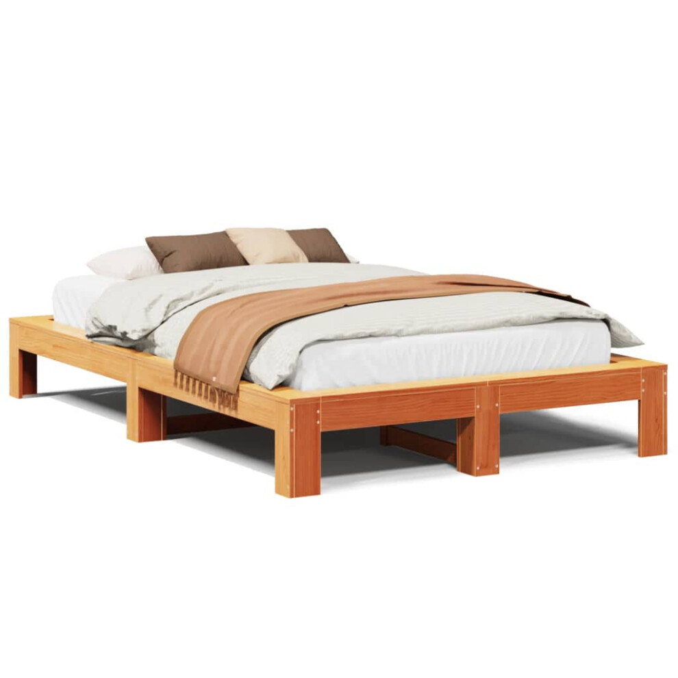 (wax brown, 120 x 190 cm) vidaXL Bed Frame without Mattress Bed Base Solid Wood Pine