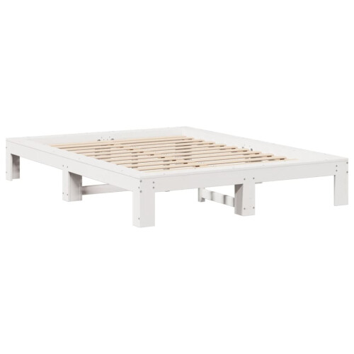 VidaXL (white, 135 x 190 cm) vidaXL Bed Frame without Mattress Bed Base Solid Wood Pine 2