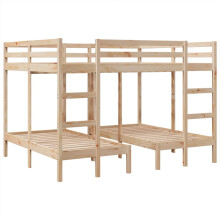 vidaXL Dreifach-Etagenbett 160x200/80x160 cm Massivholz Kiefer