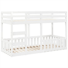 vidaXL Etagenbett Weiß 90x190 cm Massivholz Kiefer
