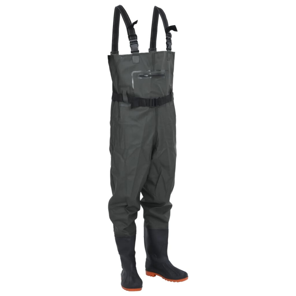 (dark green, 42) vidaXL Chest Waders with Boots and Belt Waterproof Hunting Fishing Waders