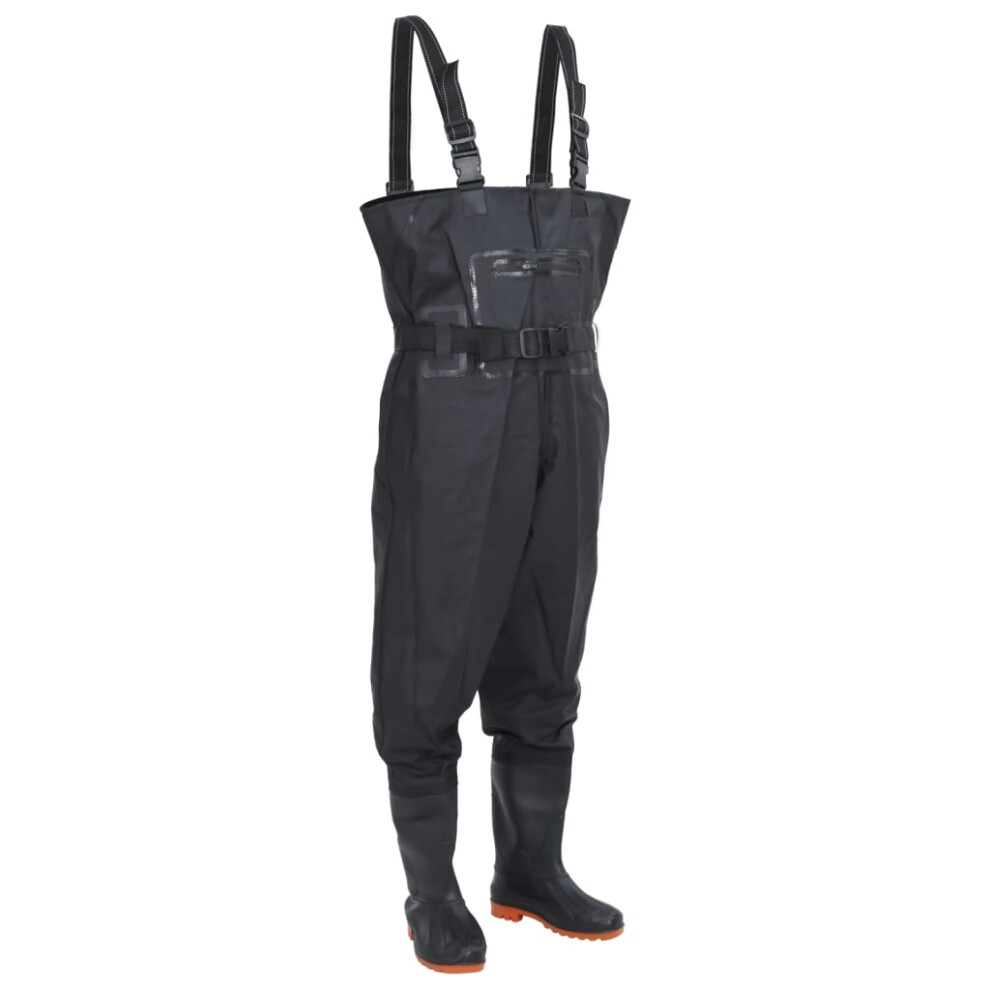 (black, 40) vidaXL Chest Waders with Boots and Belt Waterproof Hunting Fishing Waders