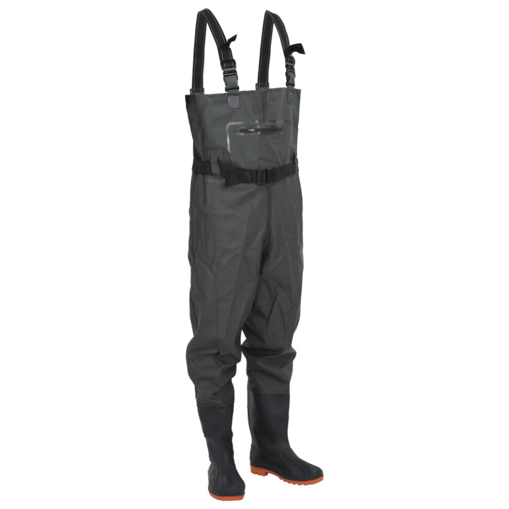 (dark green, 40) vidaXL Chest Waders with Boots and Belt Waterproof Hunting Fishing Waders